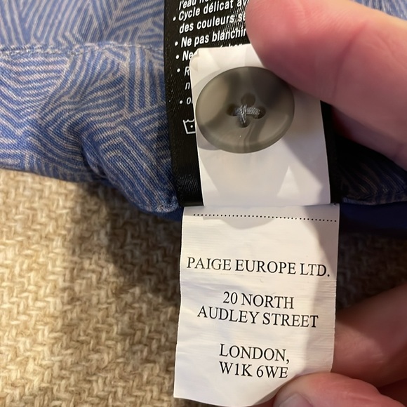 Paige Men Shorts Blue/Gray Pattern 32 - Picture 7 of 8